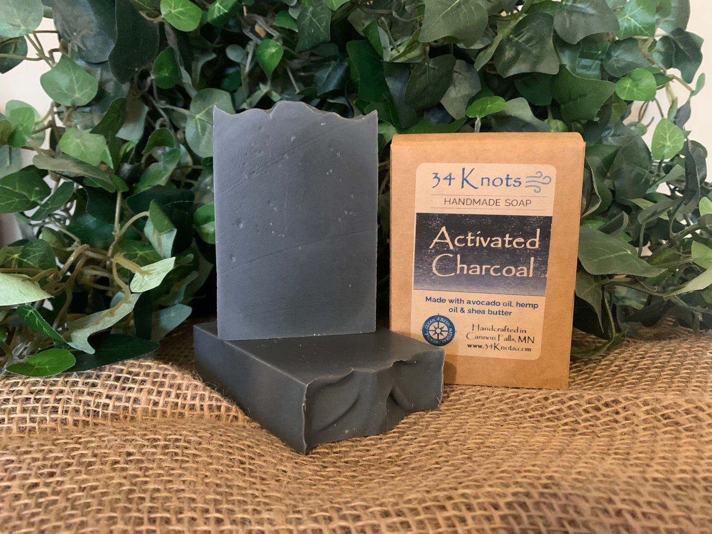 Activated Charcoal Handmade Soap | 34 Knots